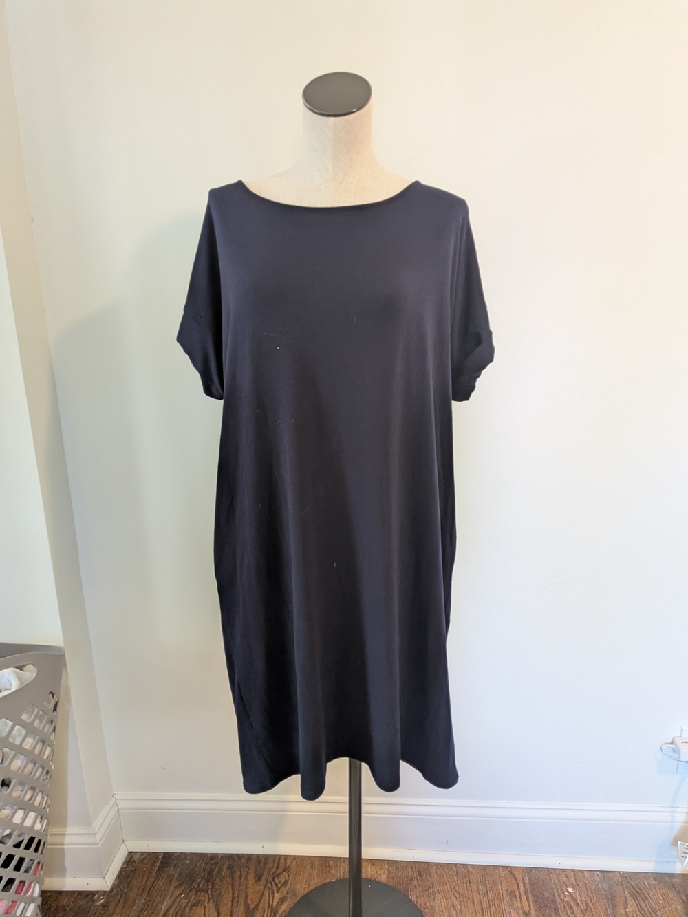 Simple Dark Blue T-Shirt Dress